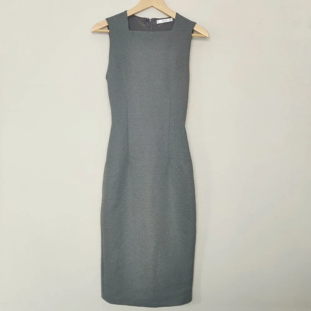 Mango Suit Sleeveless Tube Bodycon Ribbed Midi Dress Size Extra-Small - Picture 3 of 13